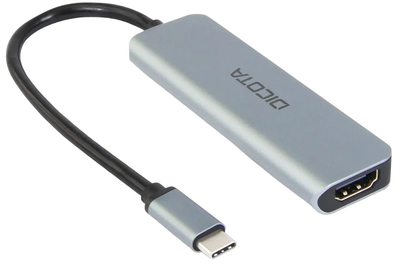 USB-хаб Dicota 5в1 2 x USB-Type-A + HDMI + USB-Type-C Silver (7640239421370)