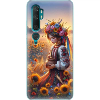 Силіконовий Чохол з Картинкою для Xiaomi Mi Note 10 Pro Принт (Патріотичний, Дівчина Українка) (038537-ysm005)