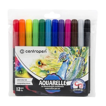 Набір акварельних фломастерів Centropen Aquarelle 1-9 мм 12 кольорів (8683/12)