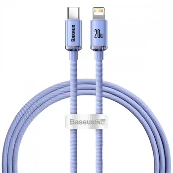 Кабель Baseus Crystal Shine Series Fast Charging Type-C to Lightning 20 Вт (1.2м) purple (CAJY000205)