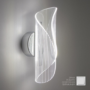 Світильник світлодіодний настінний, бра LUMINARIA LUMIERA 10W I-ON/OFF CHROME/CLEAR
