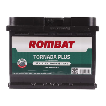 Автомобильный аккумулятор ROMBAT Tornada Plus 6CT 62Ah R+ T262N