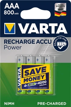 Akumulatorki Varta Longlife Accu AAA 800 mAh BLI 4 Ni-MH 56703101404 (4008496550616)