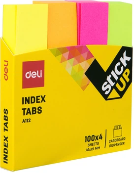 Стікери Deli EA11202 мікс 19х76 мм 100 л Неон 12 шт (1000000871982)