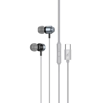 Проводные вакуумные наушники Hoco M122, Type-C, 1.2m, metal gray
