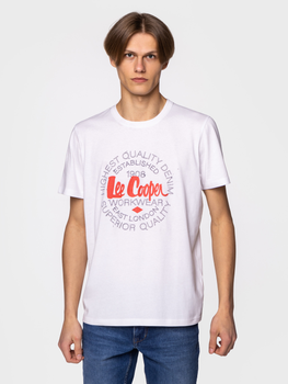 Koszulka męska bawełniana Lee Cooper BRAND3-3010 L Biała (5904347395803)