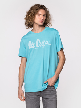 Koszulka męska bawełniana Lee Cooper HERO7 FADE-1010 S Błękitna (5904347388140)