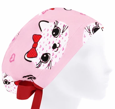 Медицинская шапочка женская HeadwearUniverse универсальная принт Котик мяу