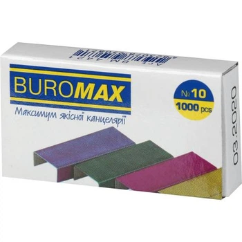 Скобы №10, BUROMAX цветные (BM.4421-10)