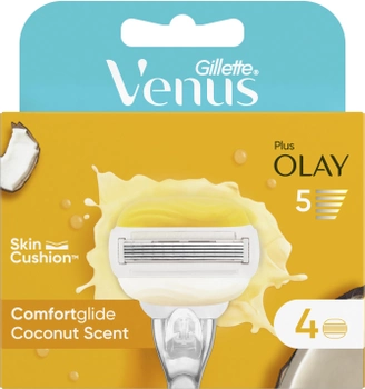 Змінні картриджі для гоління Venus ComfortGlide Olay жіночі з кокосом 4 шт (7702018267651)