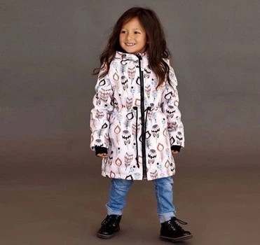 Парка Перья на бежевом Decoza Moms (parka8086-OP008-pl016) 80-86 см