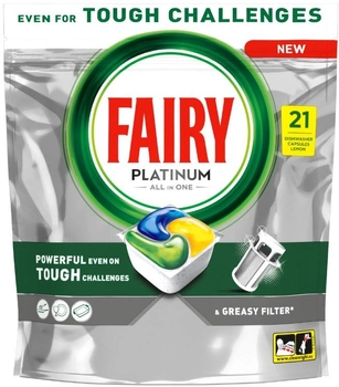 Капсули для посудомийних машин Fairy Platinum Лимон 21 шт (8700216236775)