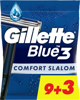 Одноразові станки для гоління Gillette Blue 3 Comfort Slalom для чоловіків 12 шт (8006540808771)