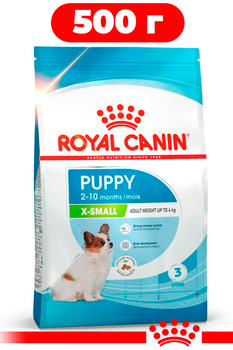 Сухой корм Royal Canin Xsmall Puppy для собак миниатюрных размеров возрастом от 2х до 10 месяцев 0.5кг