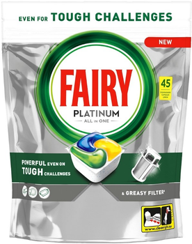 Капсули для посудомийних машин Fairy Platinum Лимон 45 шт (8700216237055)