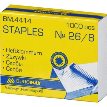 Скобы №26/8, BUROMAX ЛЮКС (BM.4414-10)