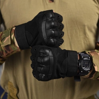 Безпалі рукавиці із захисними накладками Outdoor Tactics чорні розмір XL