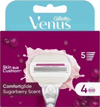 Змінні картриджі для гоління жіночі Venus Comfortglide Sugarberry Plus Olay 4 шт (8700216122849)