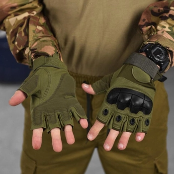 Беспалые перчатки с защитными накладками Outdoor Tactics олива размер XL