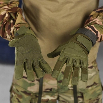 Перчатки с защитными накладками и липучками для регулировки олива размер 2XL