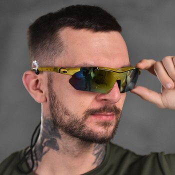 Защитные очки с 5 сменными линзами и чехлом Oakley M-Frame Hybride мультикам универсальный размер