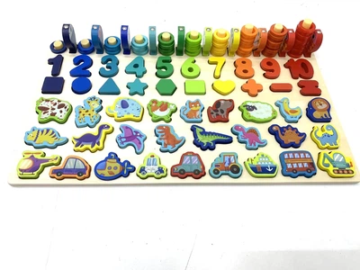 Деревянная игрушка Tree Toys Многофункциональная доска магнитная рыбалка цифры фигурки (MD 1948)