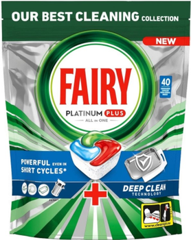 Kapsułki do zmywarki Fairy Platinum Plus Blue Świeża ziołowa bryza 40 szt (8700216236034)