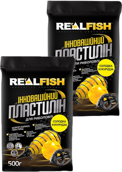 Пластилін Real Fish Солодка кукурудза 0.5 кг 2 упаковки (4820026880952)