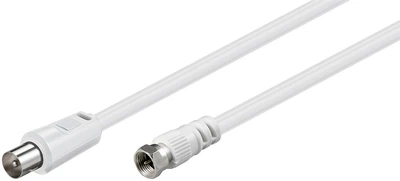Кабель антенний Goobay RF:F-Coaxial M/M 2.5m 75 Ohm 2xShield D=5mm 70dB білий(75.01.1727)