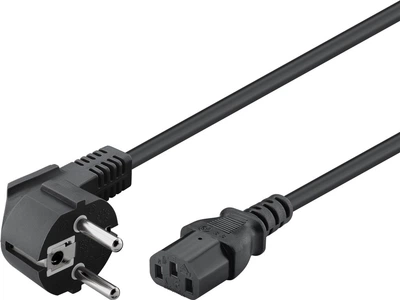 Кабель живлення пристроїв Lucom IEC(Schuko)-(C13) M/F 2.0m 90°вилка 0.75кв.mm Cu чорний(84.00.7153)