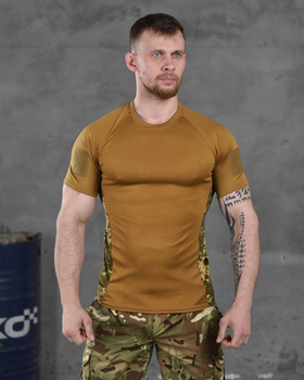 Тактическая потоотводящая футболка кайот вставки пиксель XL