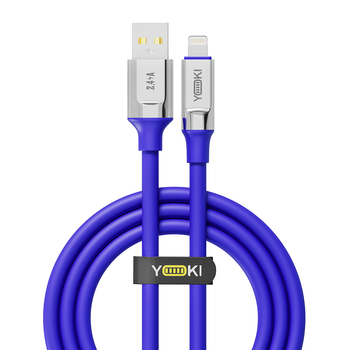 Кабель для заряджання та обміну даними USB YOKI YK-UL61 ULTRA Series USB/Lightning 12W (2.4A/5V) 1.2m Blue