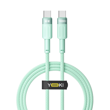 Кабель для зарядки и обмена данными USB YOKI YK-ST41 STYLE Series Type-C to Type-C 60W (3A/20V) 1.2m Зеленый
