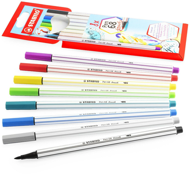 Набір фломастерів Stabilo Pen 68 Brush Arty 8 шт (4006381554282)