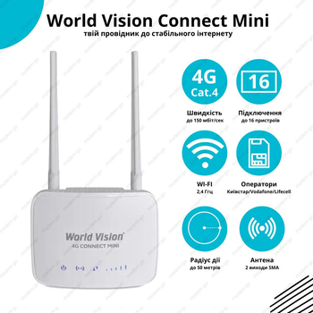4G WiFi маршрутизатор роутер World Vision 4G Connect Mini