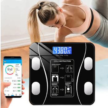 Напольные умные весы A-8003 Смарт весы Bluetooth с фитнес приложением для телефона до 180кг Черный