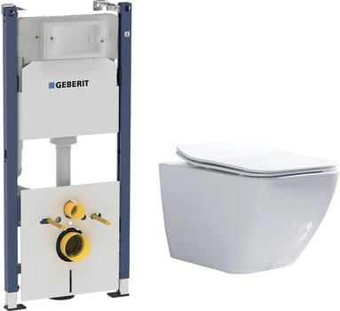 Комплект Інсталяція GEBERIT Duofix 458.126.00.1 + унітаз підвісний KLECHNIOWSKA Bridge Euro B530K з сидінням Soft Close дюропласт
