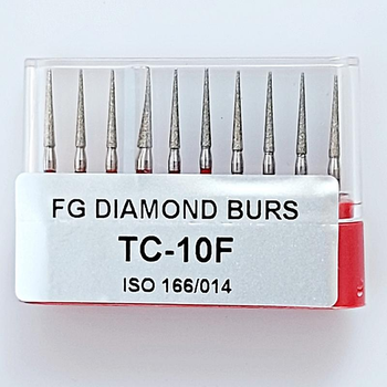 Бор алмазний FG турбінний наконечник упаковка 10 шт UMG 1,4/10,0 мм конус 806.314.166.514.014 (TC-10F)
