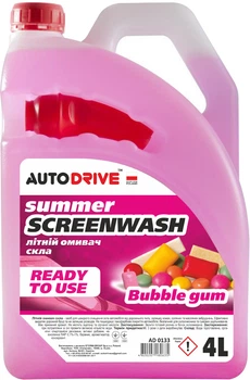 Омивач скла літній Autodrive Summer Screen Wash Bubble Gum HDPE 4 л (AD0133)