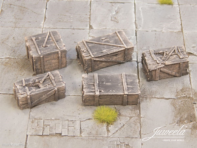 Декор Juweela Старі дерев'яні ящики Темні масштаб 1:45 5 шт (4260360089244)