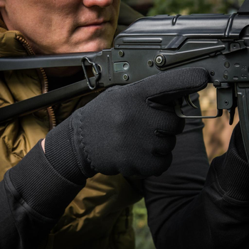 Стрелковые, тактические перчатки с манжетами-резинками Assault Tactical Mk.8 Black (Черные) Размер L