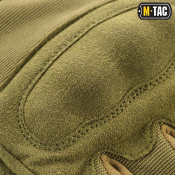 Стрелковые тактические перчатки с интегрированной защитой костяшек и липучкой на запястье M-Tac Assault Tactical Mk.5 Olive (Оливковые) Размер M