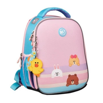 Рюкзак школьный каркасный ортопедический для первоклассника Yes Line Friends H-100, для девочек, розовый (559549)