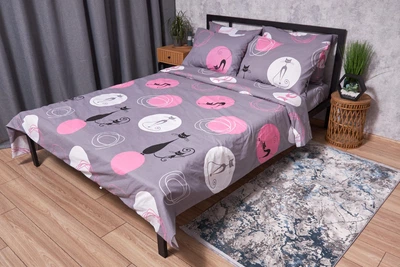Комплект постільної білизни Moon&Star Бязь Gold Люкс «Mauve Cats» Дитячий 110х140 наволочки 2х40х60 (MS-830000077)