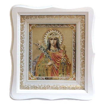 Икона Святая Екатерина 270*240 белый киот