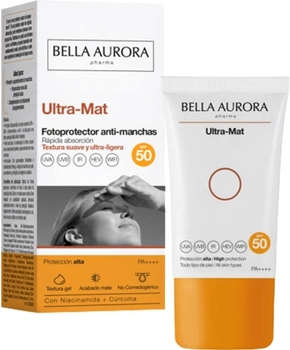 Сонцезахисний крем Bella Aurora Ultra-Mat Anti-Blemish Sunscreen SPF 50 50 мл (8413400013839)