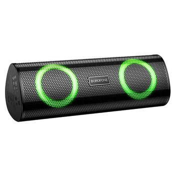 Безпровідна портативна Bluetooth колонка з RBG підсвіткою Borofone BP18 |BT5.3, USB/AUX/TF/FM| Black