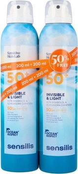 Сонцезахисний спрей Sensilis Body Spray Invisible & Light SPF 50+ 2 x 200 мл (8428749916109)