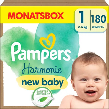 Pieluchomajtki Pampers Harmonie Rozmiar 1 NEWBORN (2-5 kg) 180 szt (8006540867808)