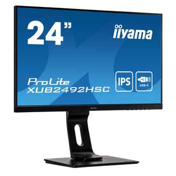 Монітор РК 23.8" IPS FHD Iiyama XUB2492HSC-B1 75 Hz/1xHDMI/1xDP/1xUSB Type C/2xUSB 3.0/SP/HAS Чорний